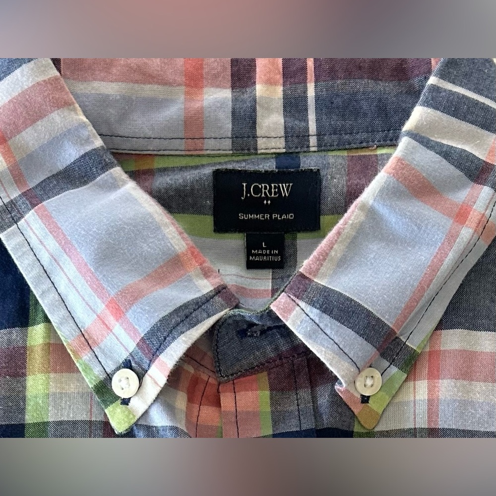 J Crew Summer Plaid Button Down - Picture 4 of 5